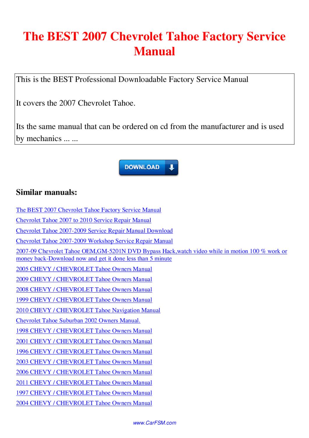 1996 chevrolet tahoe repair manual download