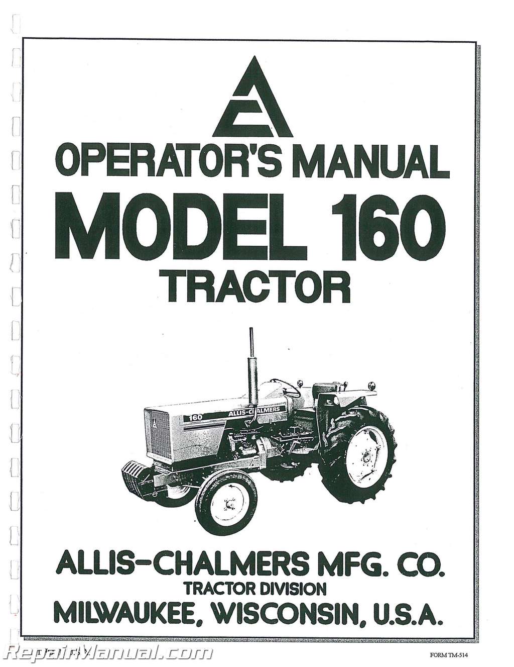allis-chalmers model 160 servive manual