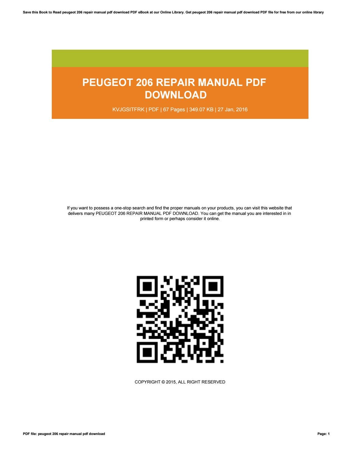 peugeot 206 manual pdf free download