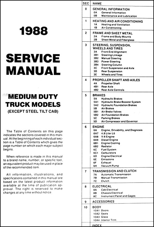 gmc medium duty c model repair manual