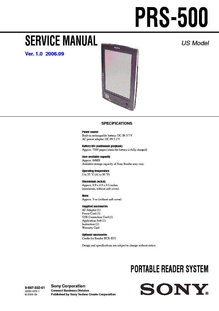 sony prs 505 manual pdf