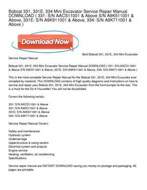 bobcat 331 service manual download