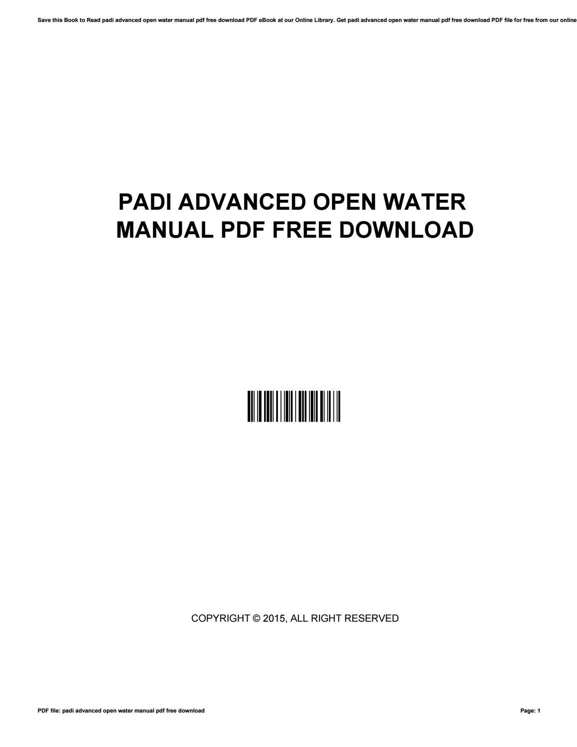 padi open water manual pdf french